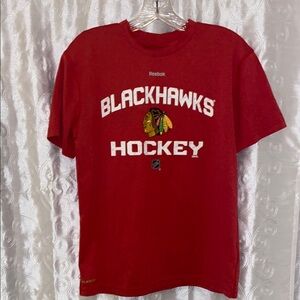 Reebok NHL Center Ice Chicago Blackhawks Hockey Shirt Youth Size Large 🔥 YB3
